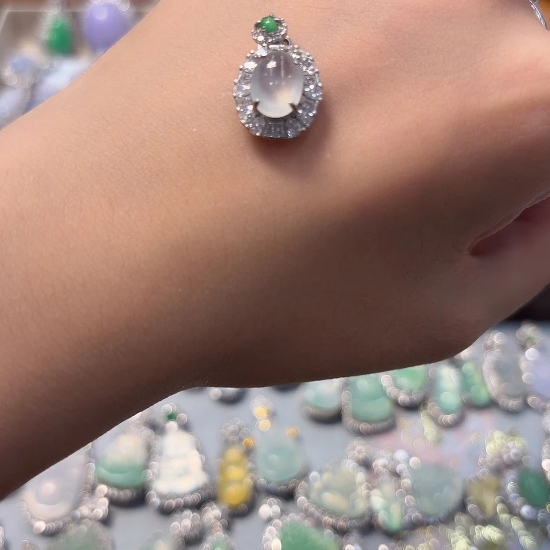 *****翡翠银S925镶嵌吊坠(不含链)