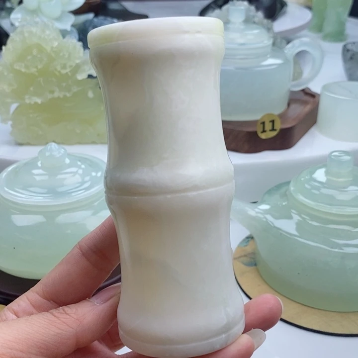 岫玉四大名玉笔筒未镶嵌