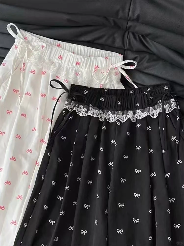 B14-2两色“蝴蝶结“松紧腰休闲裤（24518）