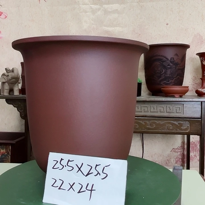 紫砂花盆精品紫泥