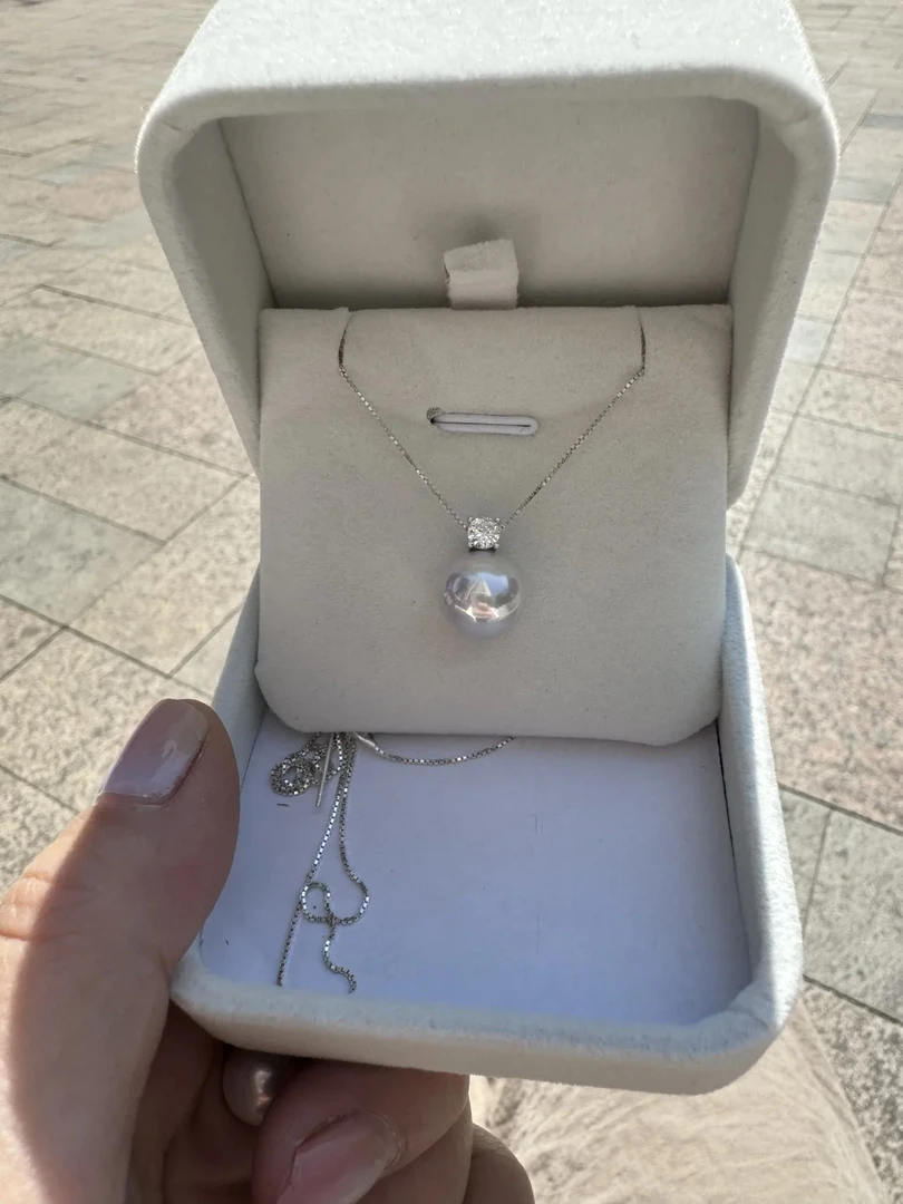 【不含链】【超亮光】微瑕戴妃吊坠极光淡水爱迪生珍珠