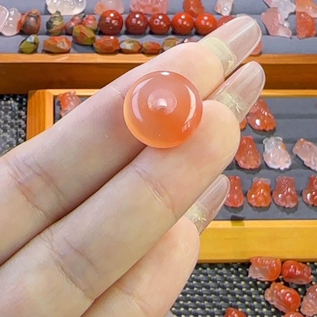 南红玛瑙未镶嵌珠宝半成品平安扣