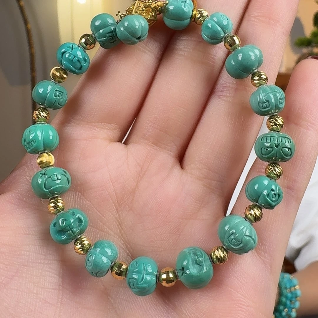 绿松石18K金镶嵌珠宝奇石