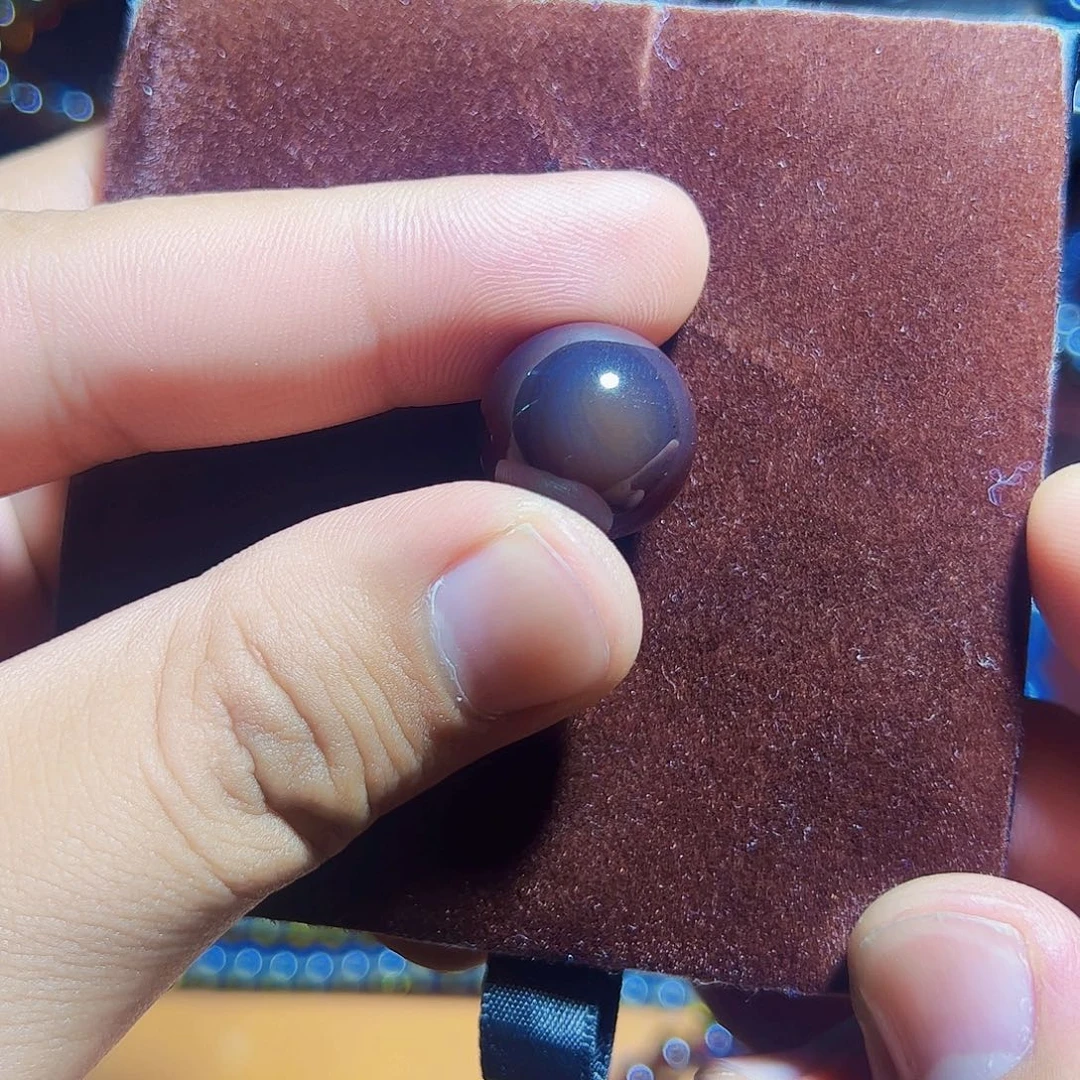 蓝珀珠宝奇石未镶嵌紫蜜紫罗兰17mm单珠