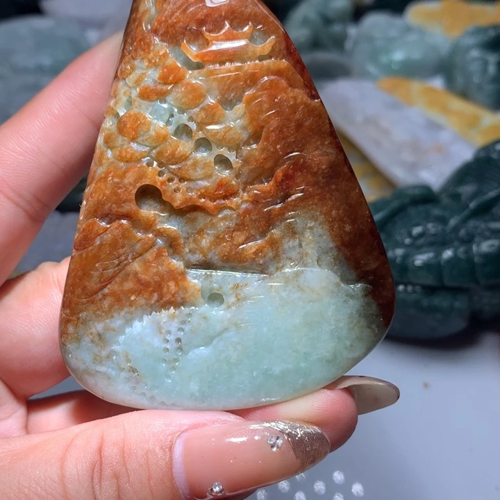 翡翠未镶嵌颈饰保真天然A货翡翠