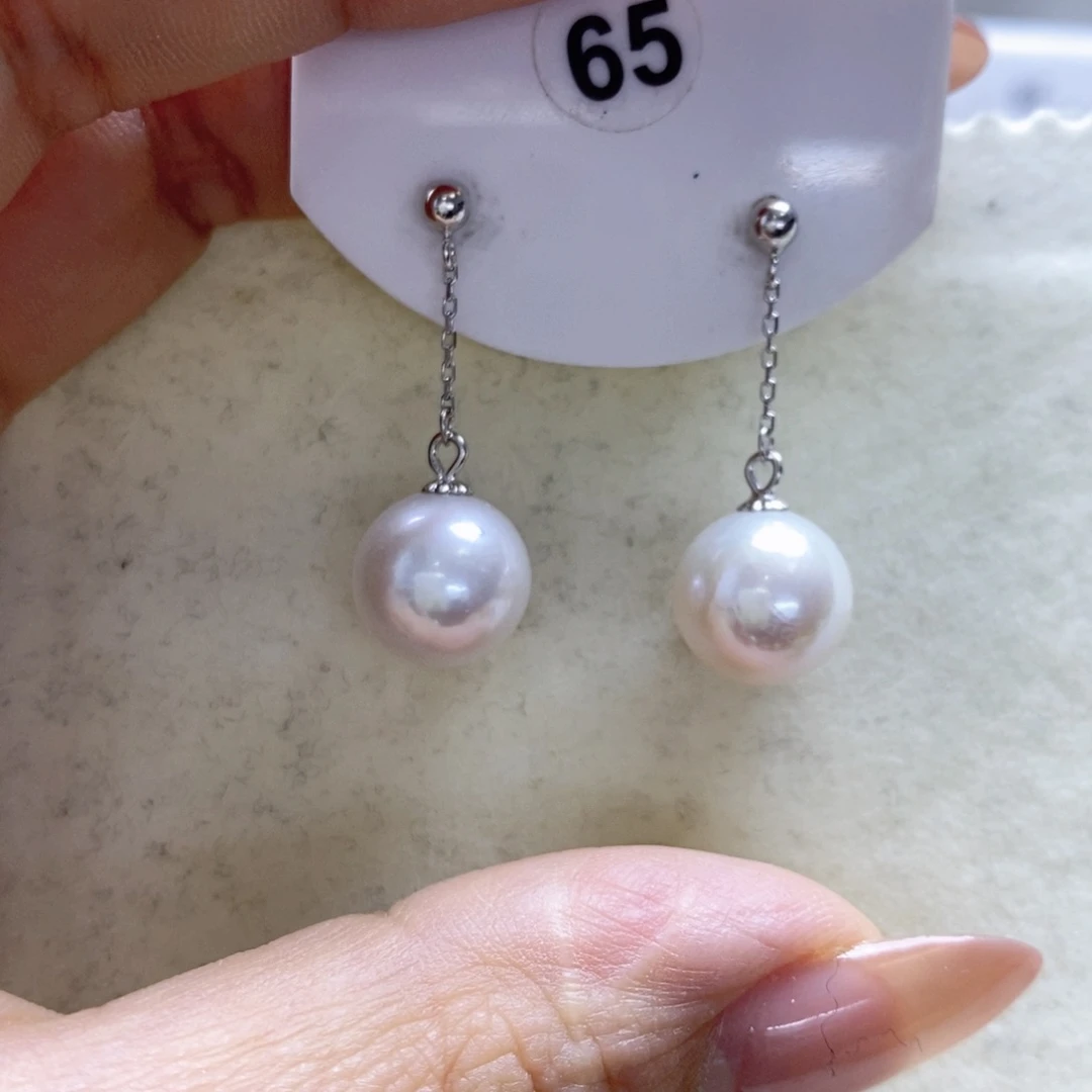 淡水珍珠耳饰银S925镶嵌