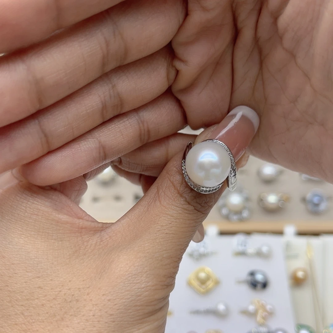 小****淡水珍珠戒指合金