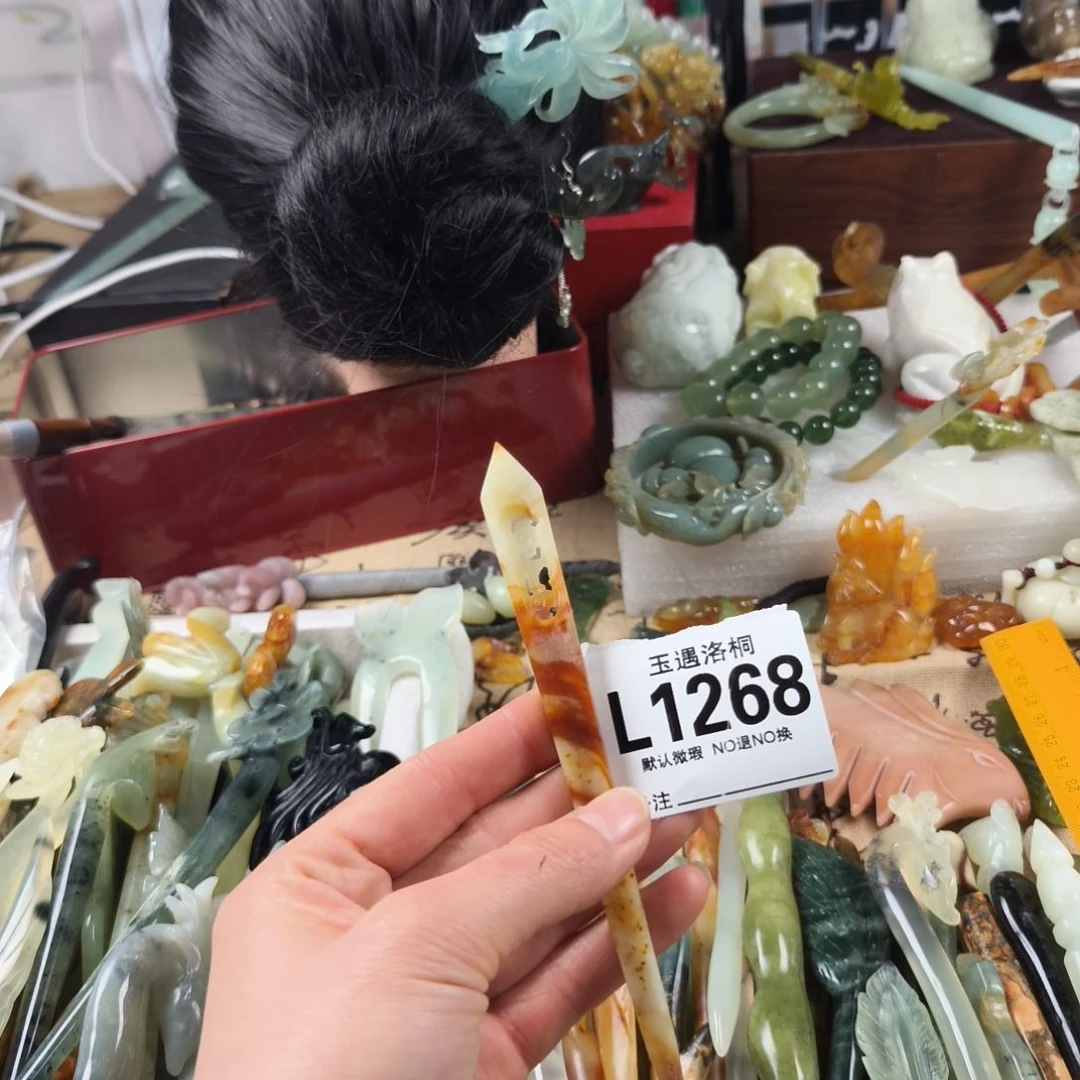 蛇纹石玉发饰合金a****i