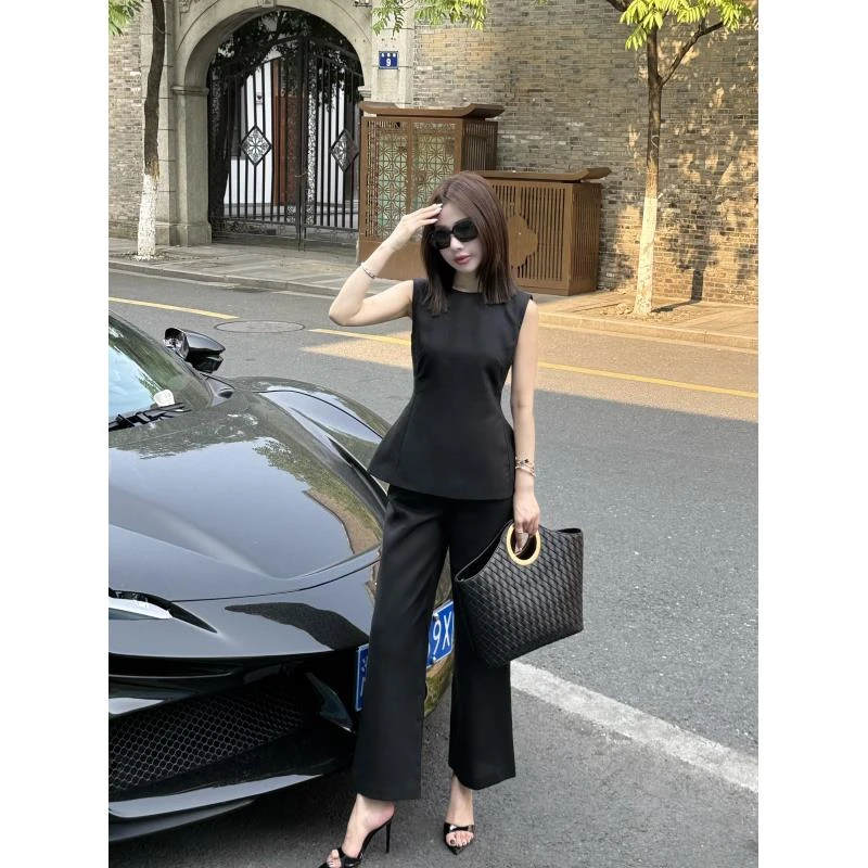 LUXURYMEMO【爱马橙】重磅定制老钱风高级感橘色马甲长裤套装女夏季