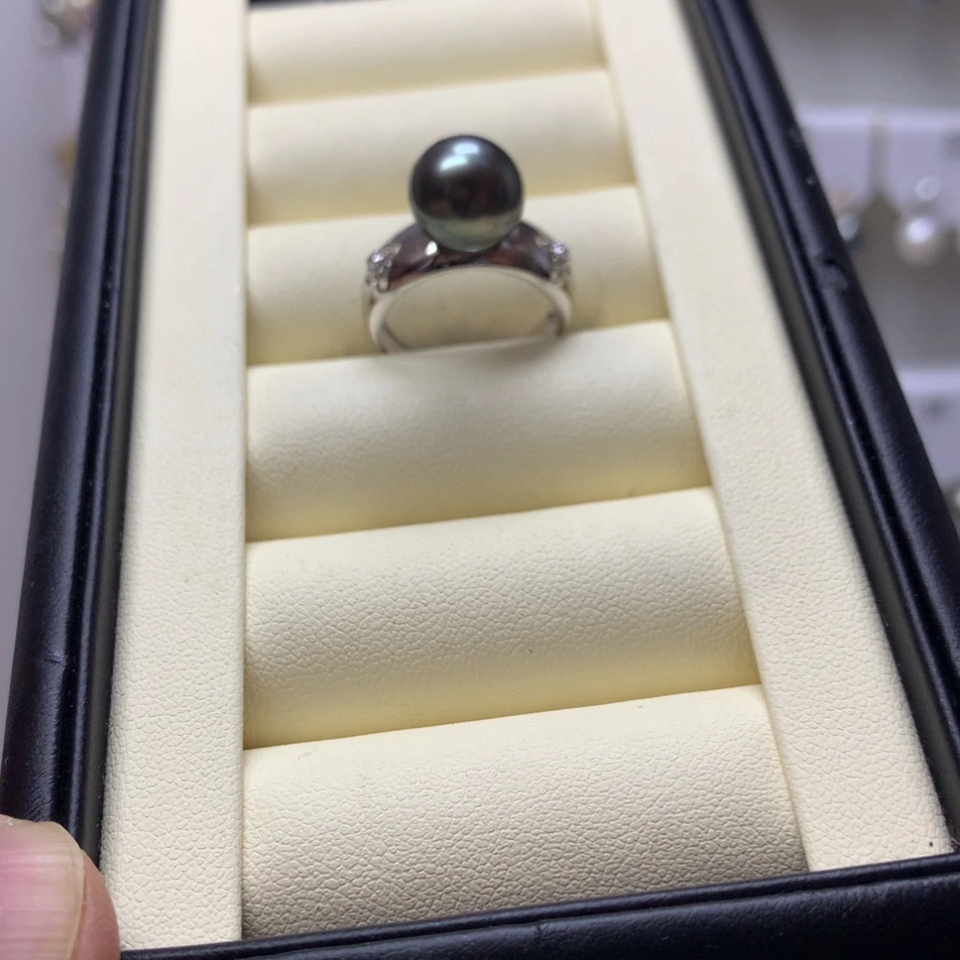 海水珍珠戒圈银S925镶嵌