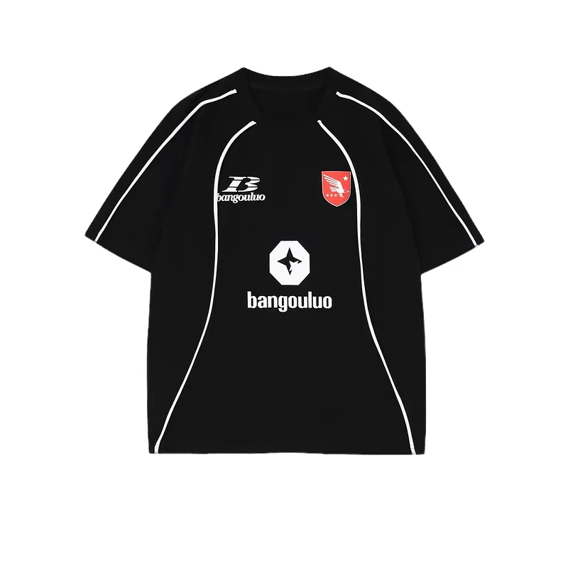 美式复古赛车服运动短袖男生夏季宽松百搭潮流T恤