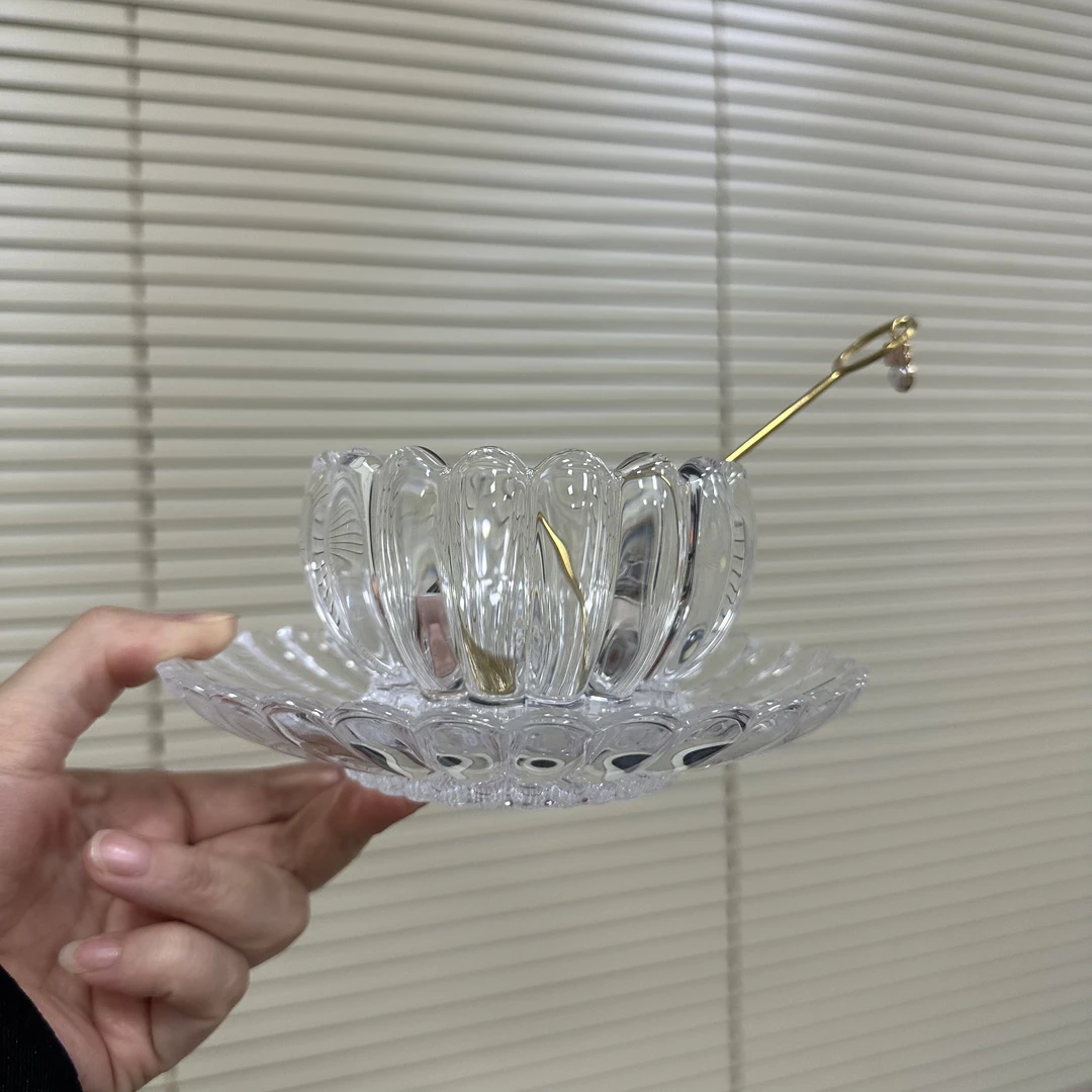 INS风燕窝碗甜品碗精致玻璃小碗家用水晶碗高级透明糖水碗餐具