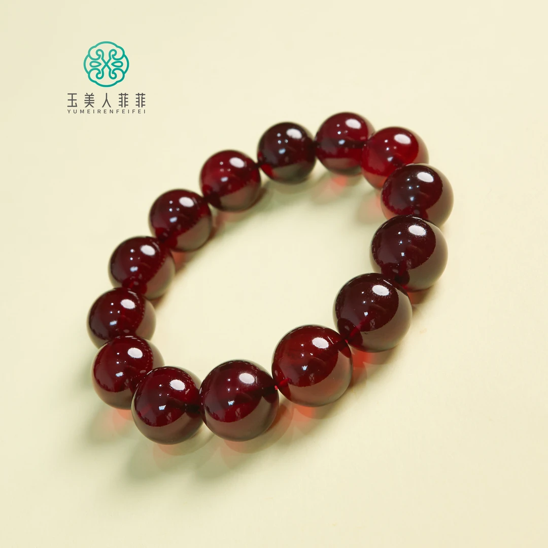 菲菲珠宝好~血珀圆珠约15mm手串