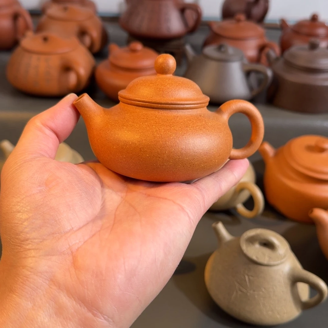 紫砂茶壶全手工艺容天黄金段壶
