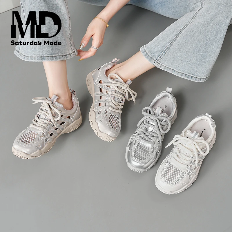 SATURDAYMODE2025新款时尚休闲鞋女鞋增高百搭休闲风夏季透气S56