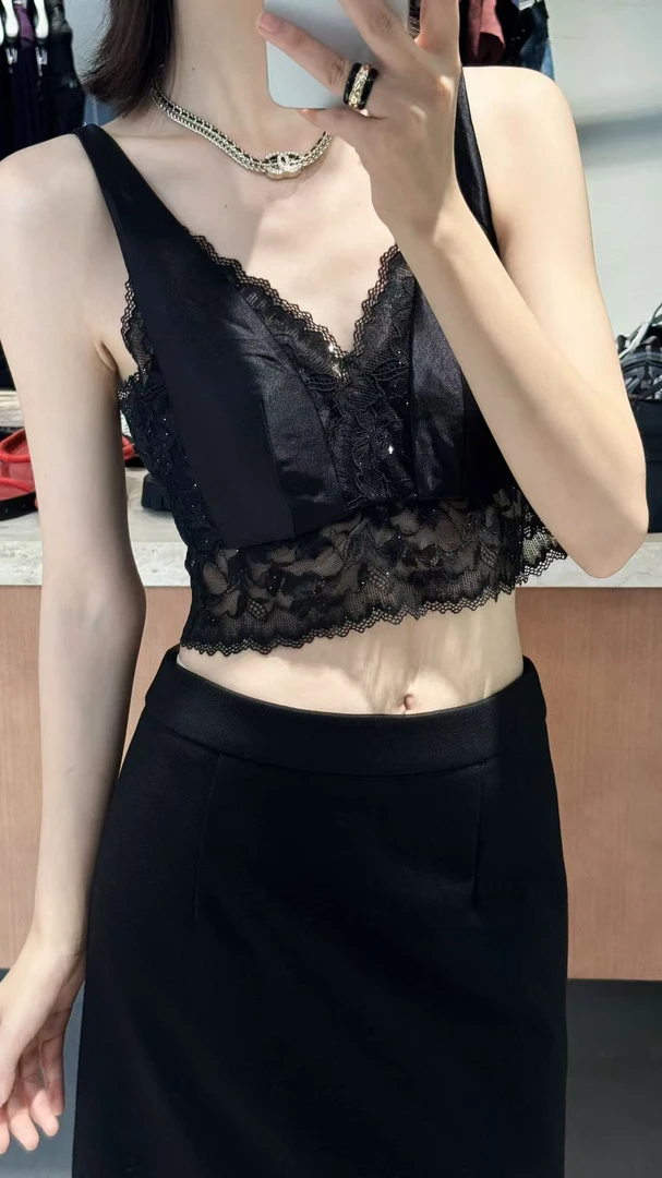 《自信放光芒》秋款250029拼蕾丝吊带女士软骨防下垂性感美背时尚