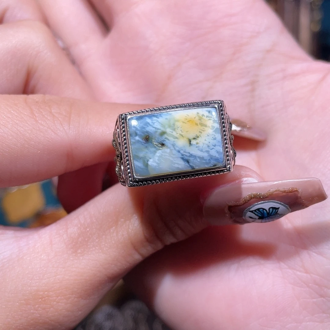 E***Y琥珀银S925镶嵌戒指