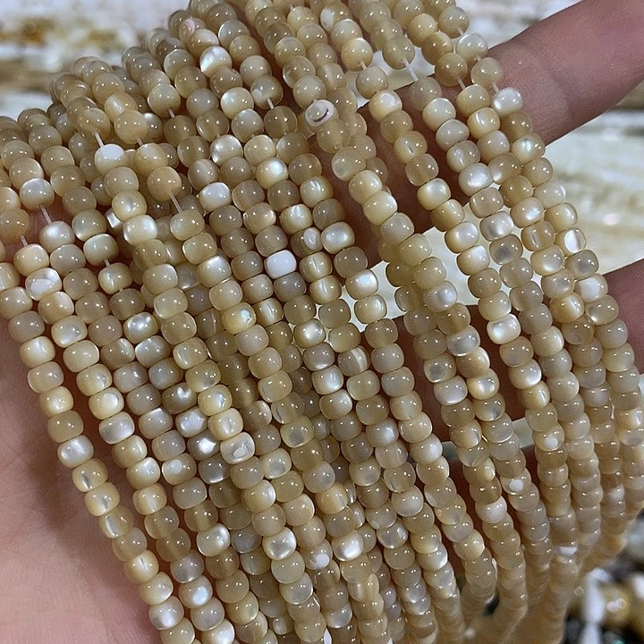 一条4mm咖色马蹄螺鼓珠