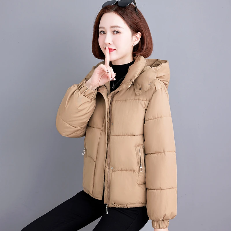 棉衣女2025冬季新款时尚洋气小个子加厚保暖棉袄休闲百搭连帽棉服