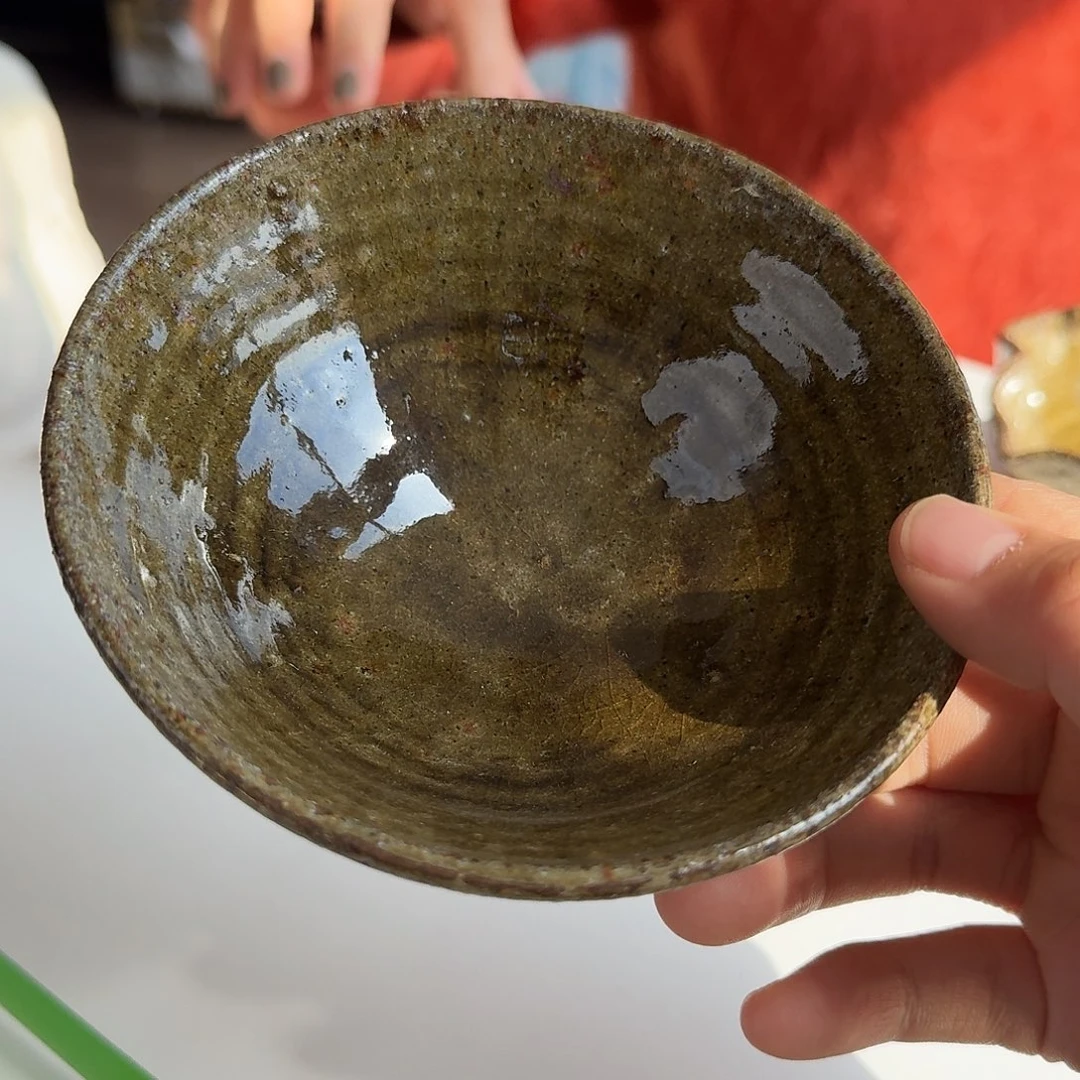 瓷片青唐津12厘米斗笠碗