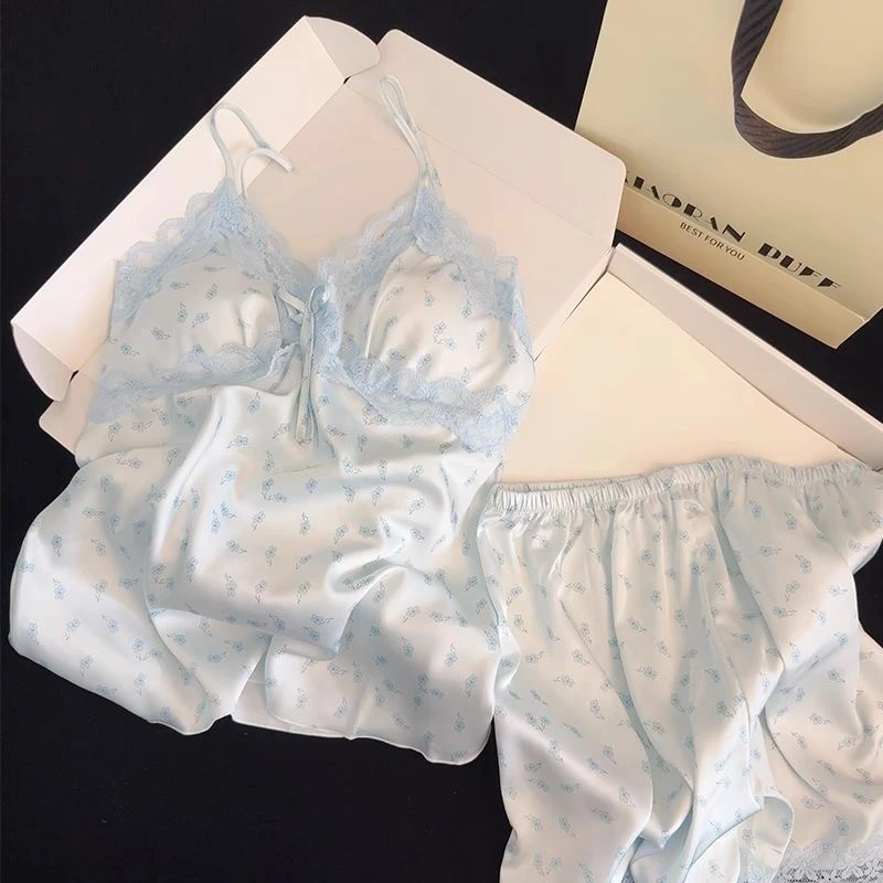 法式夏季碎花睡衣女款爆款2025新款夏天新款睡衣性感吊带吊带睡衣