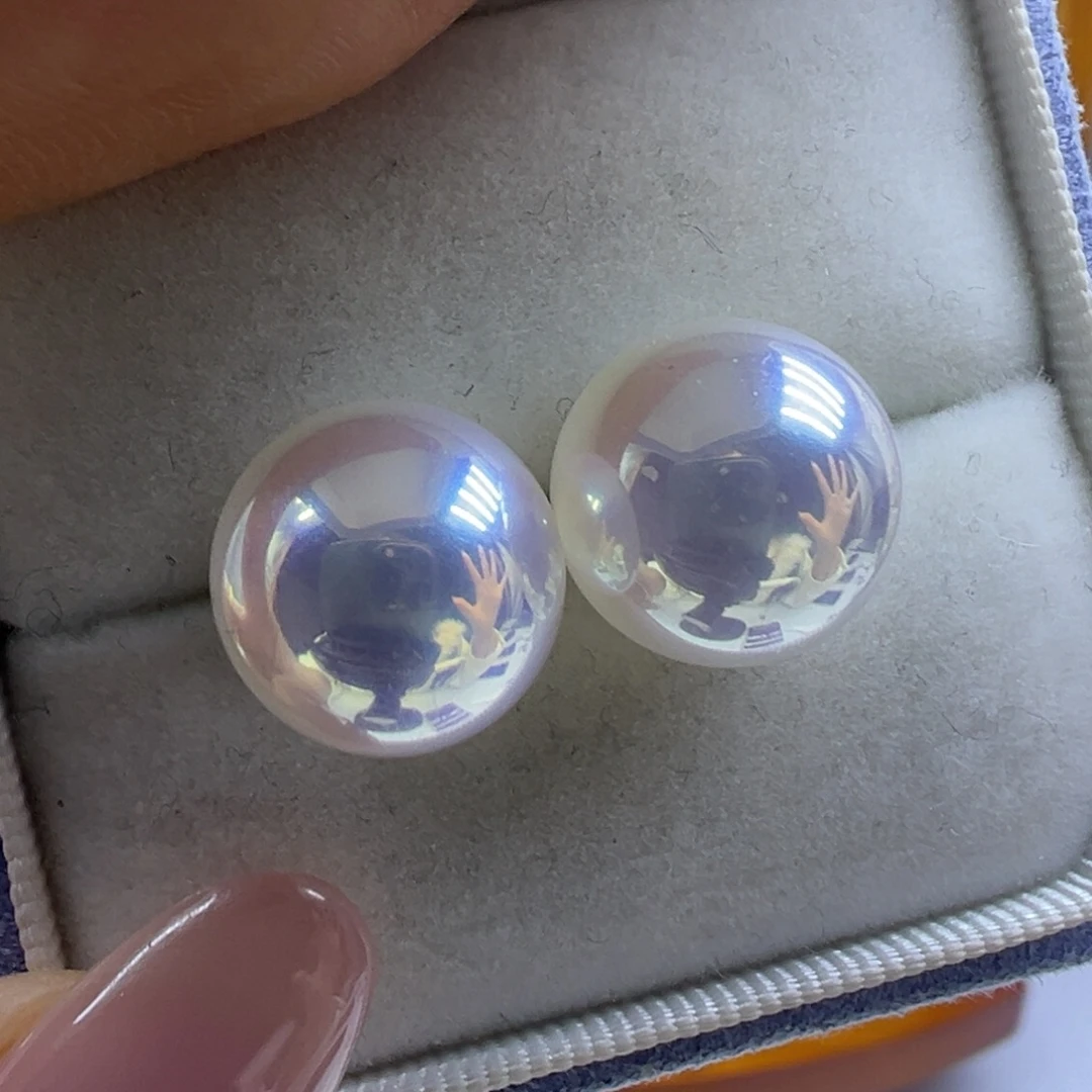 耳饰银S925镶嵌淡水珍珠