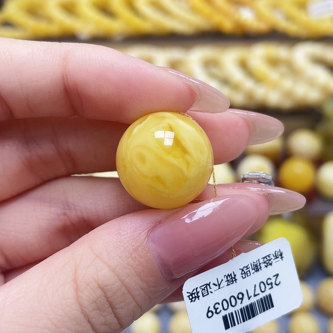 未镶嵌琥珀裸石18mm圆珠