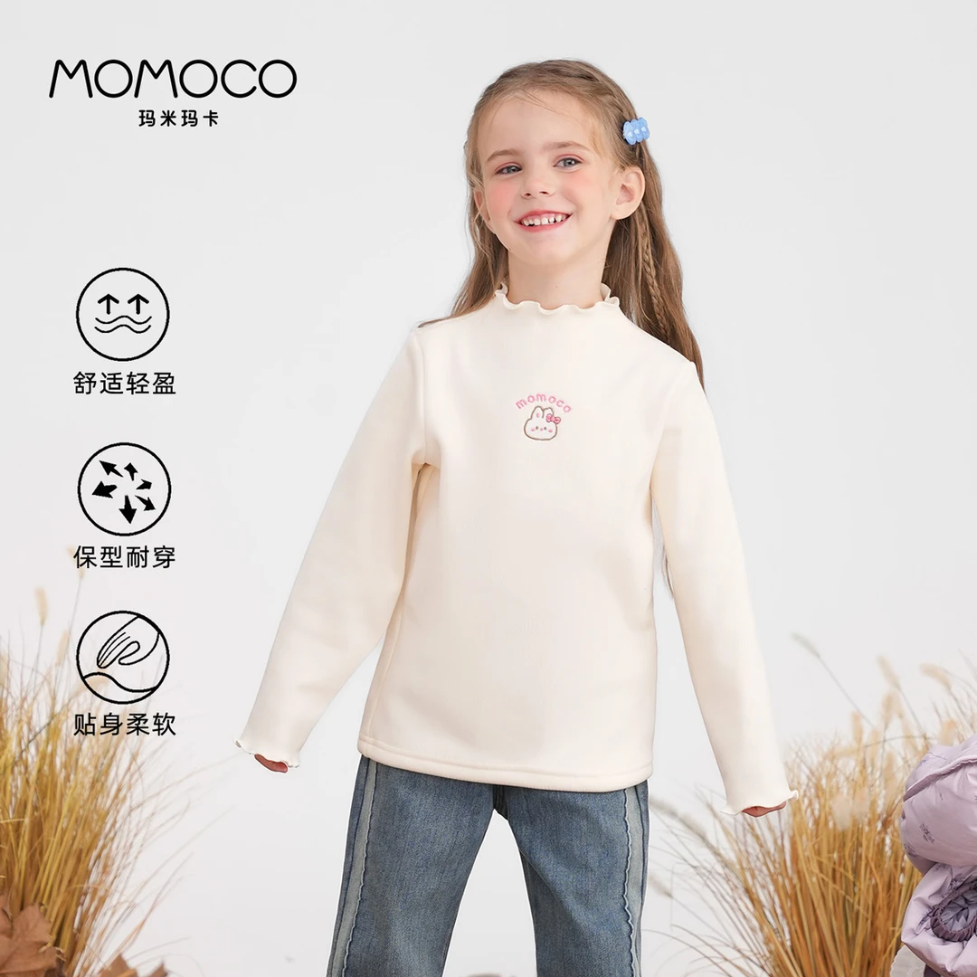 MOMOCO/玛米玛卡女童冬季洋气可爱兔子加绒打底衫77880239002