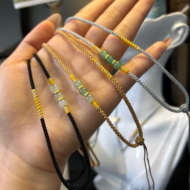 手工编织渐变绕线款吊坠绳男女同款简约百搭可调节挂坠绳