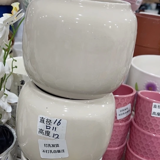 多肉绿植陶瓷花盆9.9包邮，有孔