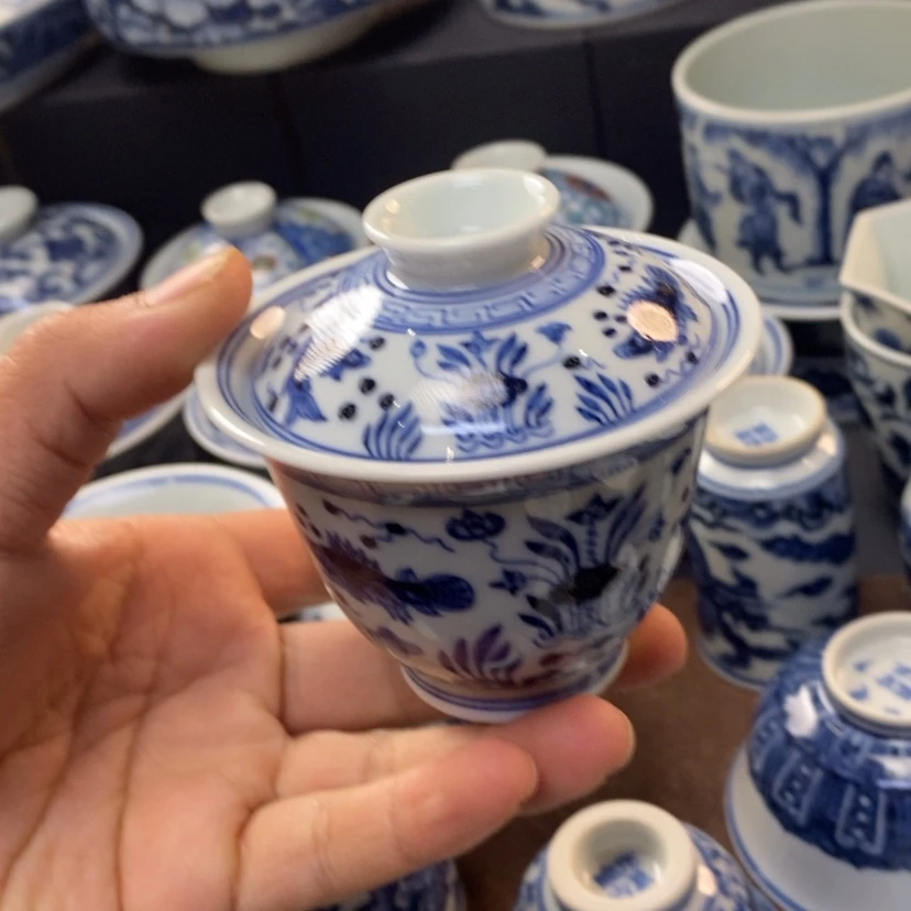 【闪购商品】景德镇青花瓷盖碗