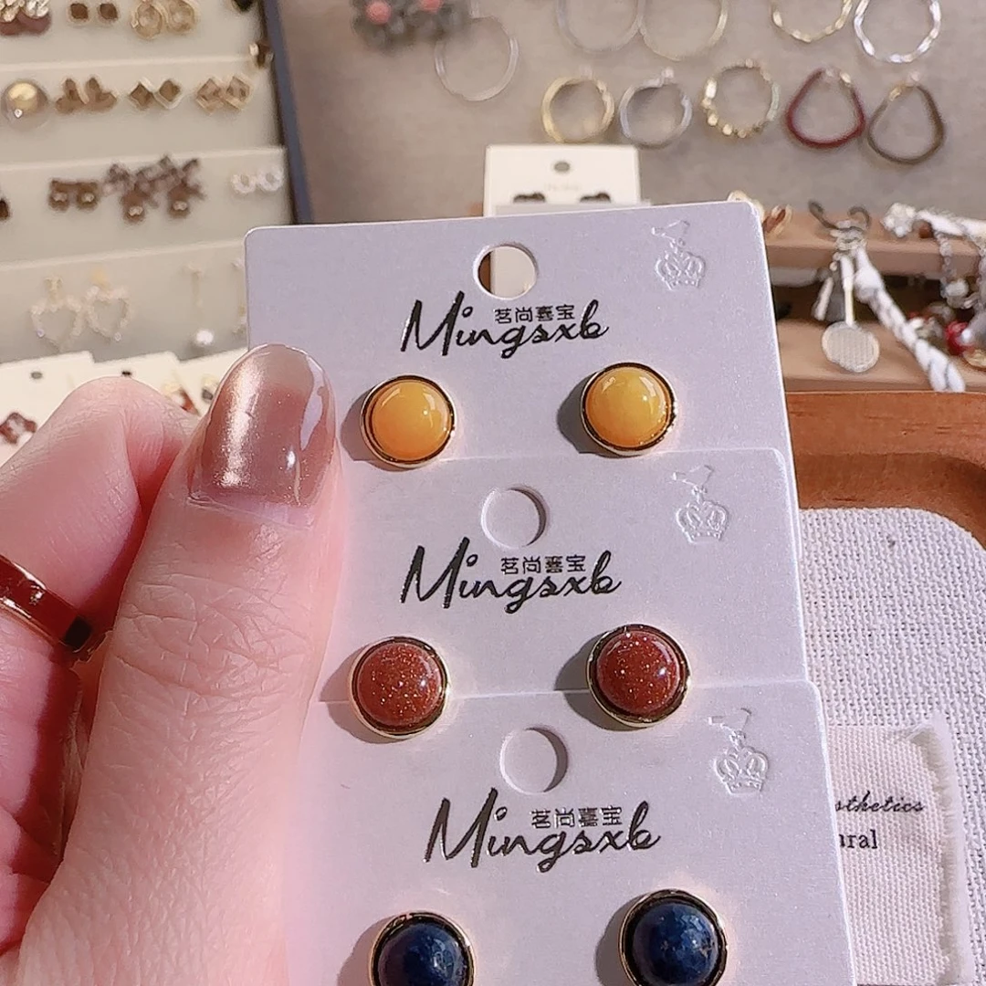 仿珍珠铜合金925银耳钉