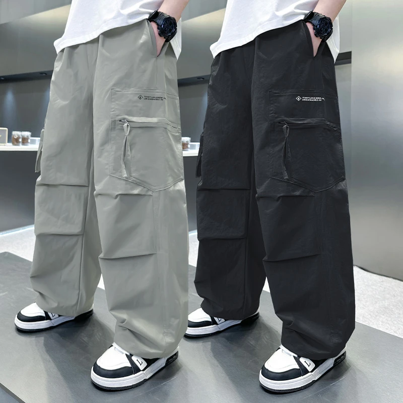 男童秋装裤子宽松儿童洋气工装裤中大童6-12岁男孩青少年帅气夏季