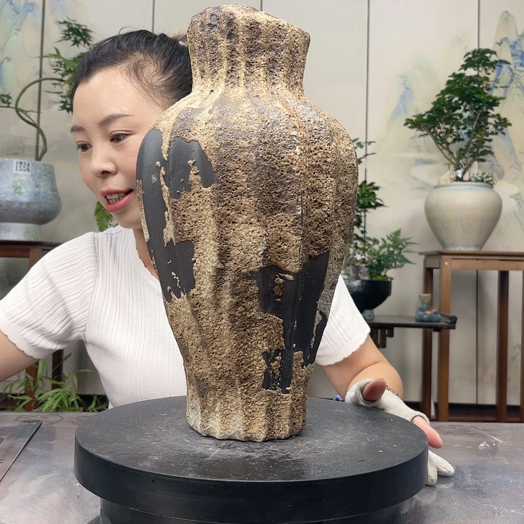紫砂花盆王嫂花盆直播0604-1637无孔 高35口9