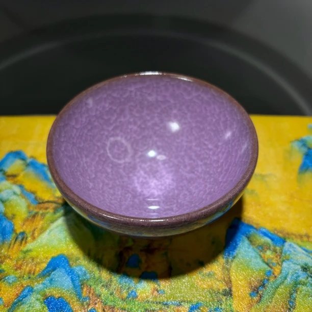 紫色遇水化冰冰裂纹茶杯