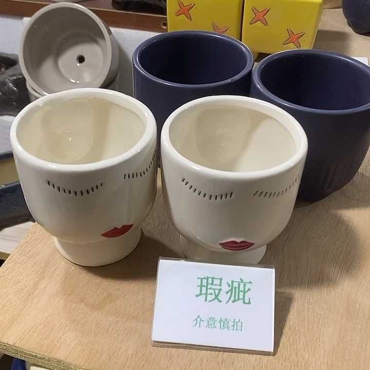 紫砂花盆多肉瑕疵盆有孔。