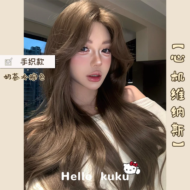 kuku定制【免发网的仿递针· 心机维纳斯】微卷自然蕾丝全头套假发