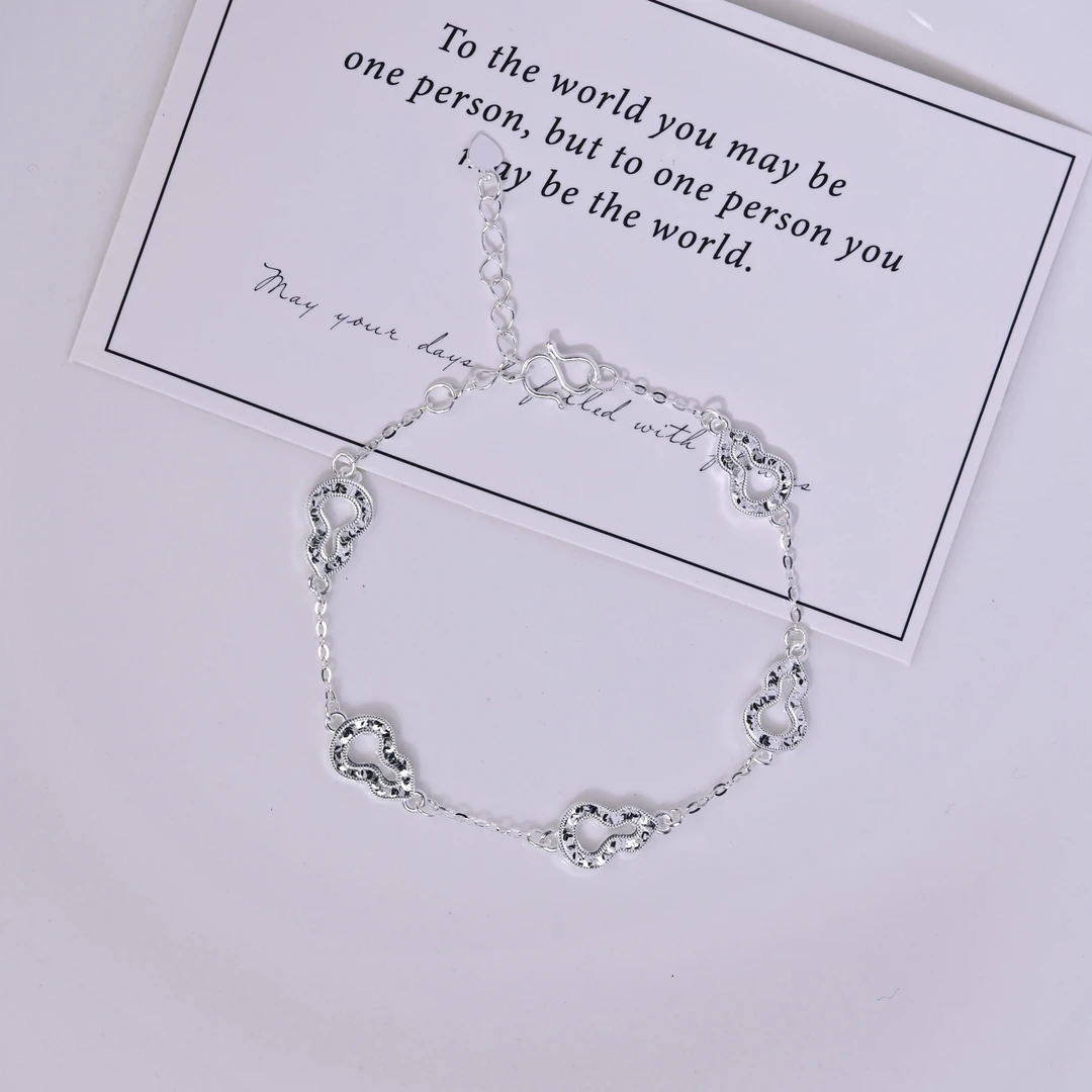 足银手链 「碎冰冰葫芦」010066足银手链 时尚百搭精致