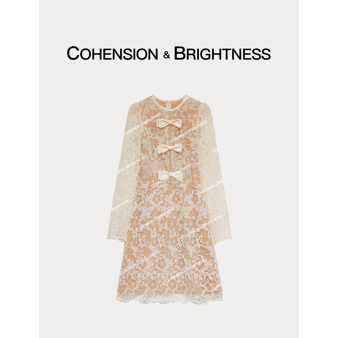 凝慧真的好【蕾丝精灵】新款气质高级蕾丝修身显瘦复古连衣裙LQ098