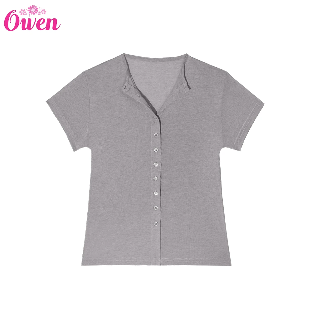 2025短袖螺纹宽松型常规款T恤针织套装圆领经典休闲百搭3051