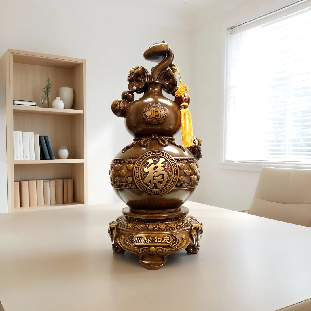 XDH福禄如意客厅电视柜办公室礼物葫芦摆件【长21*高42厘米】