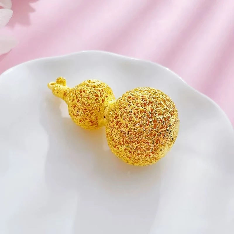 【艺馨专属】足金999 镂空花丝葫芦吊坠