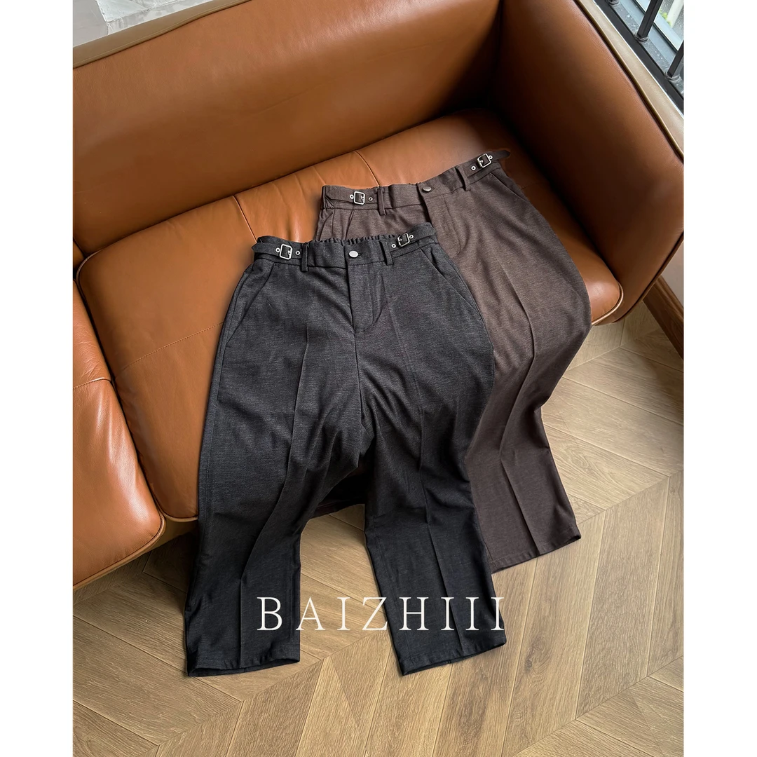 BAIZHI「精致直筒花纱」新贵早秋舒适商务通勤弹力长裤百搭男士长裤