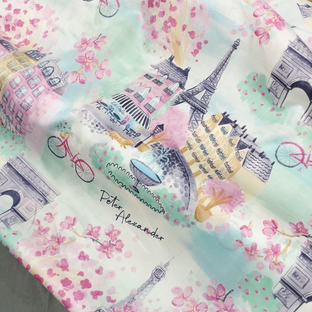 一米价狗牌纯棉80支贡缎1.4米宽果子布艺地卷