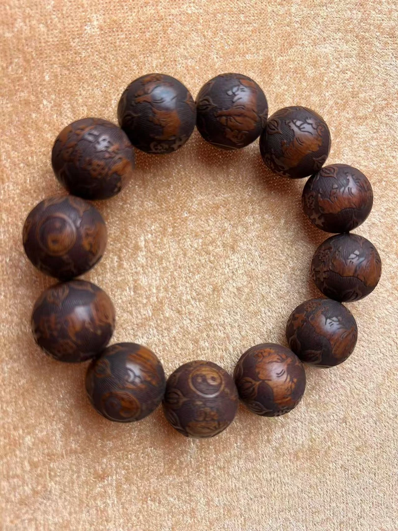 D14黄花梨牛转乾坤单圈手串