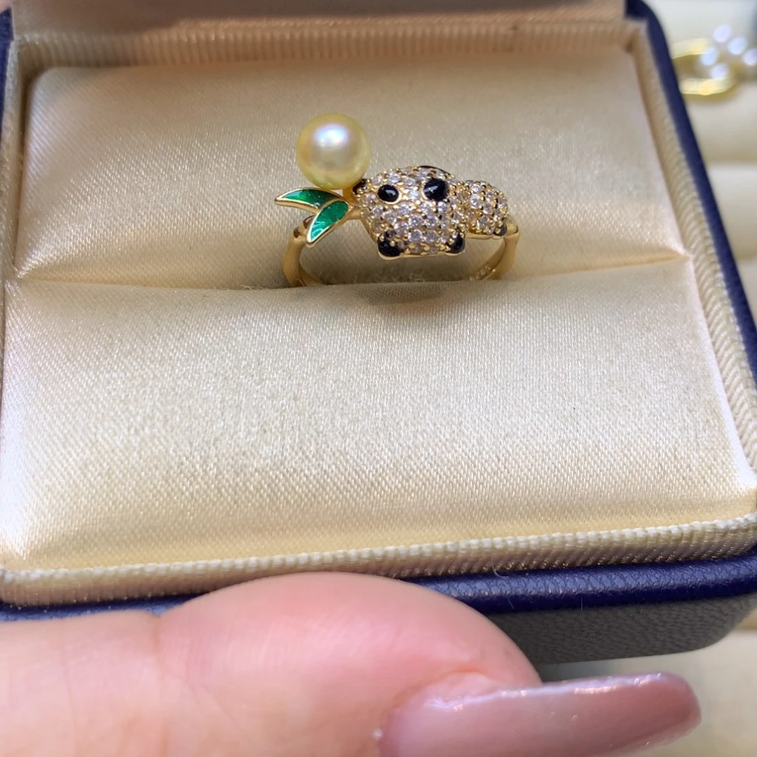 银S925镶嵌戒指海水珍珠