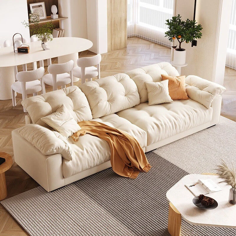 2025年新款奶油风布艺沙发轻奢沙发客厅小户型直排科技布云朵沙发