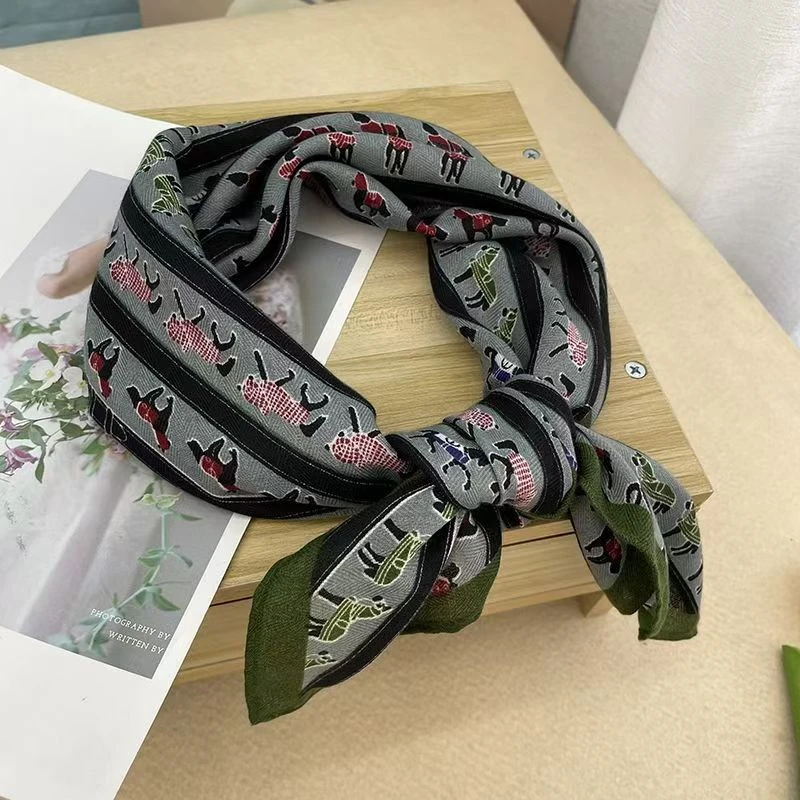 U44【暗绿骏马】70*70高档时尚优雅丝巾/围巾/披肩