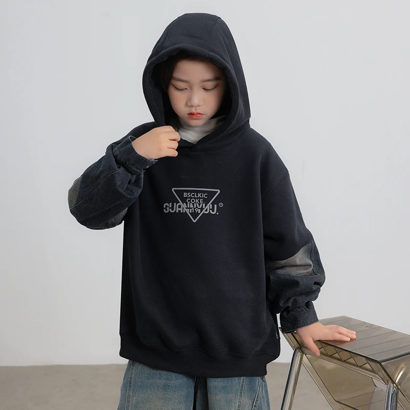 儿童装男童秋冬款加绒卫衣2025新款加厚冬装连帽冬季男孩中大童潮