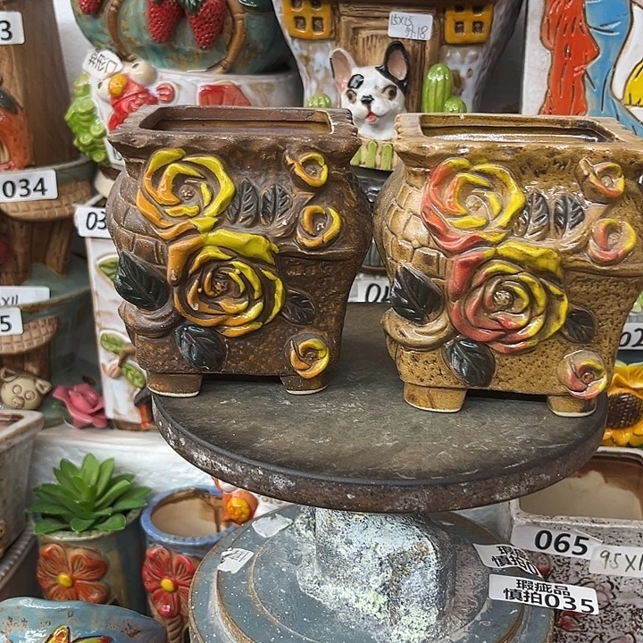 粗陶材质多肉花盆